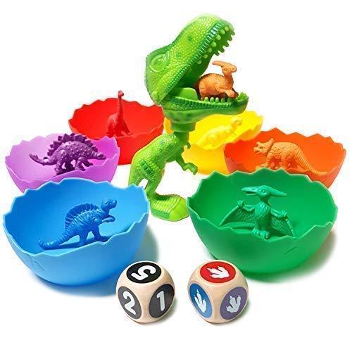 値段が激安 Dinosaur Educational - Game Matching Dinosaurs Counting & Sorting 限定価格Jumbo Toys D Manipulatives, Math 54 with Olds Year 5 4 3 2 for 知育玩具