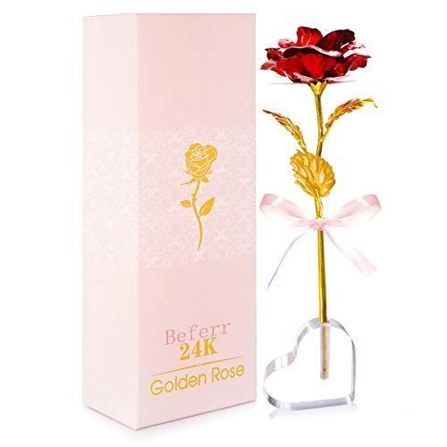 経典ブランド バレンタインデー ユニークなギフト カラフルなバラの造花 24k 限定価格befinr 感謝祭 女の子の誕 母の日 オブジェ 置き物 Www Beros It