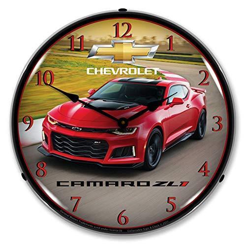 最新情報 Clock, Wall LED ZL1 Camaro Chevrolet 2017 Retro/Vintage, inch送料無料 14 Lighted, 掛け時計、壁掛け時計