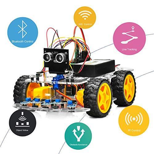 OSOYOO 4WD DIY Smart Car For Arduino Starter Learning kit Bluetooth WiFI 