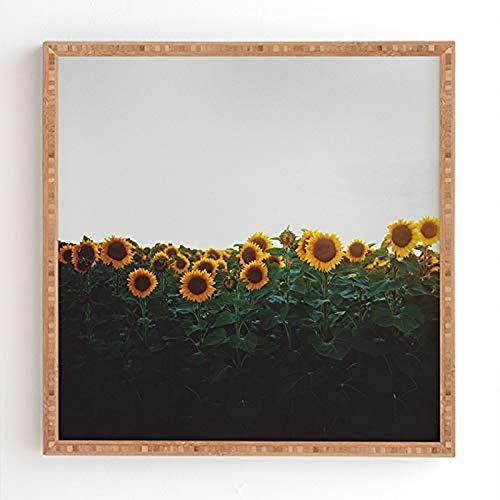売れ筋がひ新作！ 限定価格Deny Fields送料無料 Sunflower 30", x 30" Art, Wall Framed Bamboo Victoria Chelsea Designs ポスター