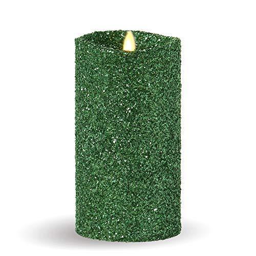 『1年保証』 7-Inch Glitter, (Green Candle Pillar Flameless 限定価格Luminara Tall); and Christmas for Great Remote, with Candle LED Battery-Operated キャンドル
