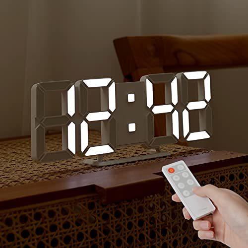 【SALE／55%OFF】 (M), White Clock LED 30cm / inch 11.8 Slim Pure 限定価格mooas 3D Levels, Brightness Adjust Auto Design, Ultra-Thin Clock, Alarm Digital 掛け時計、壁掛け時計