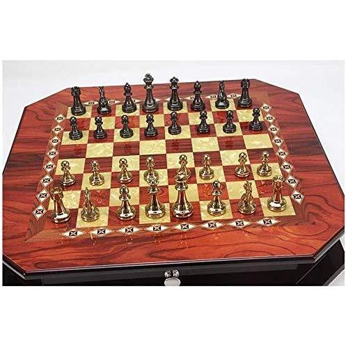 送料無料 新品gpffacai Chess Board Game For Adults Chess Set Metal Glossy Vintage Gold Plating Chess Pieces Solid Wooden Chess Board High Grade Prof 人気絶頂 Turningheadskennel Com