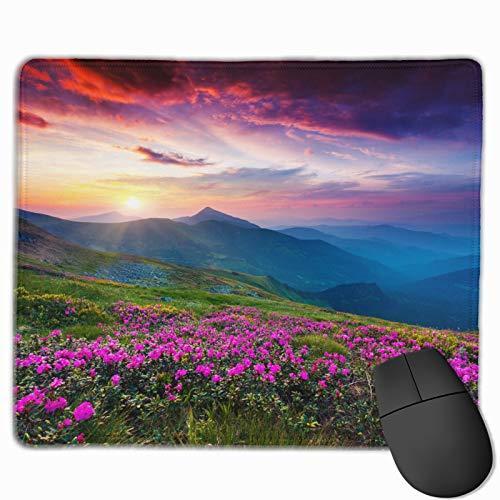 激安正規  Mat Mouse Gaming Laptop, Office, Home, Pattern Scenic Mountain Meadow Flowers Purple Nature 限定価格ETHAICO Anti-Slip for Gift Pad Mouse デスク、机用付属品、パーツ