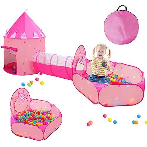 【気質アップ】 for Tents Play Kids 限定価格3pc Girls Pl Kids Girl, for Toys Crawling Up Pop Toddler Kids, for Tent Princess Tunnel, Play Pit, Ball with ハウス、建物