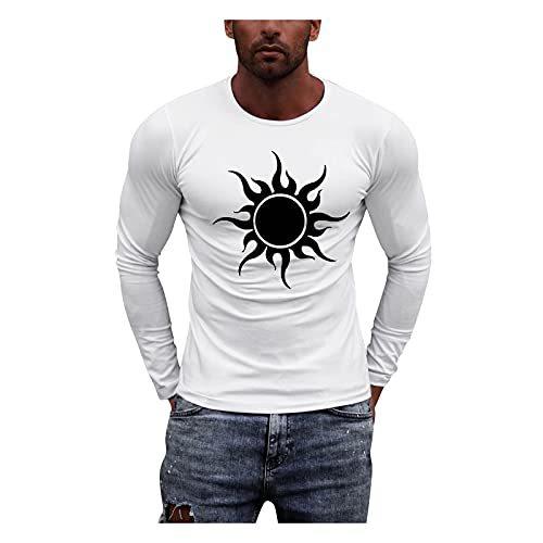驚きの価格が実現！ Men for Shirts 限定価格YHAIOGS Fashion Blouse Top T-Shirt Sleeve Long Printed Neck O Casual Slim Autumn 2021 Fit Slim GPSナビ