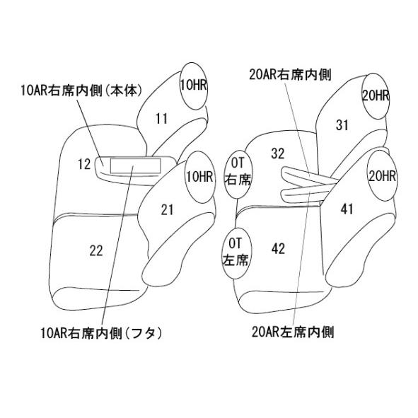 フレアワゴン シートカバー MM94S クラッツィオ クラッツィオ プライム ES-6308 シート 内装｜horidashimono-aero｜02