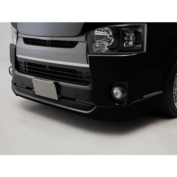 ハイエースワイド　FLEX製フロントリップスポイラー ブラックマイカ シーアールエス ハイエース 4型 5型 6型 フロントリップスポイラー