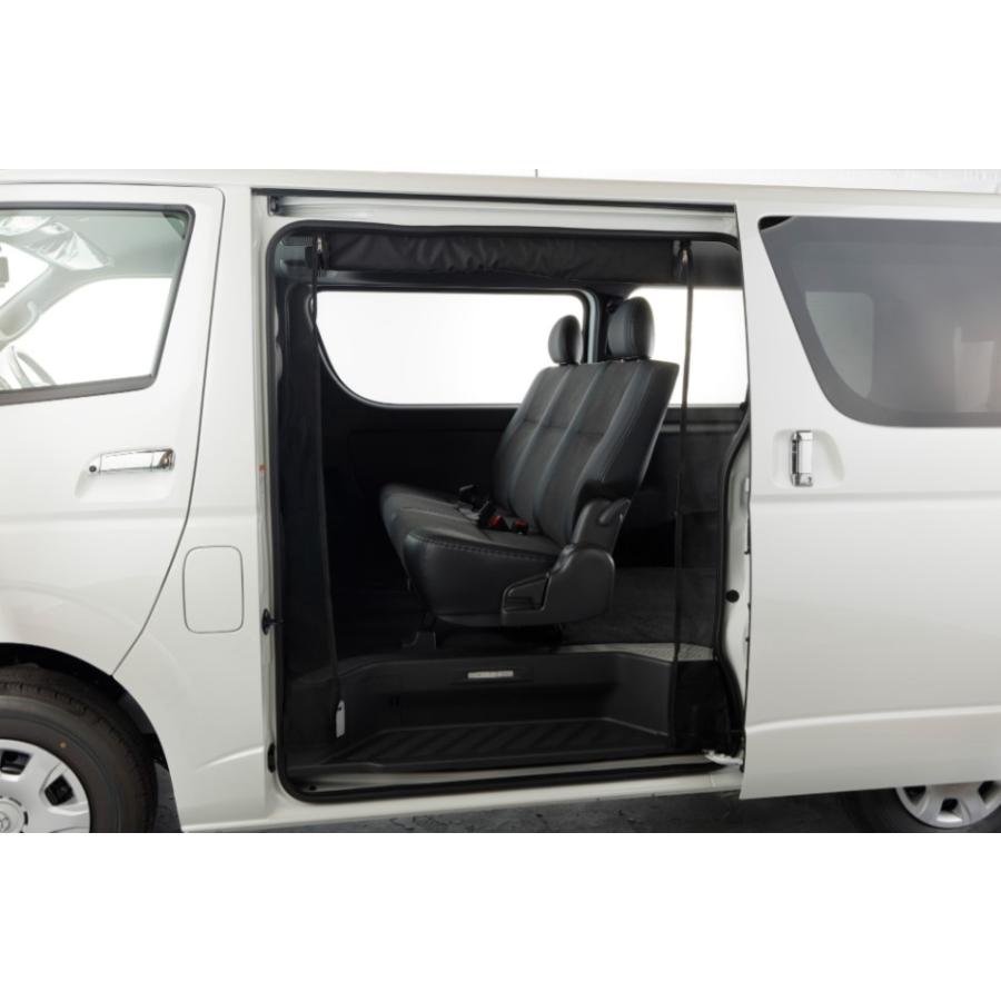 専用 ハイエース　防虫ネットマグネット式ハーツマグネット開閉式ナローハイルーフ マグネット開閉式防虫ネット ハイエースハイルーフ用セット