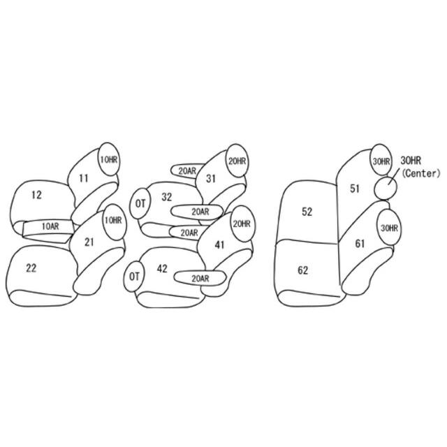 エスティマハイブリッド シートカバー AHR20W クラッツィオ ベーシック クラッツィオ ジュニア Jr ET-1533 シート 内装｜horidashimono｜02