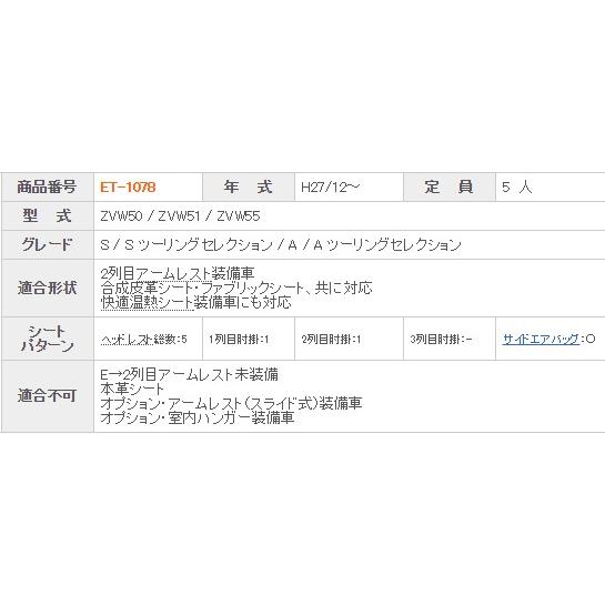 プリウス シートカバー 50系(ZVW50 ZVW51 ZVW55) クラッツィオ クラッツィオ クール cool ET-1078 シート 内装｜horidashimono｜03