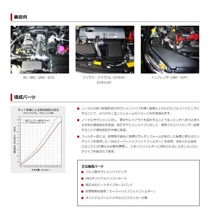 HKS（エッチケーエス） インプレッサ GH8 プレミアムサクションキット