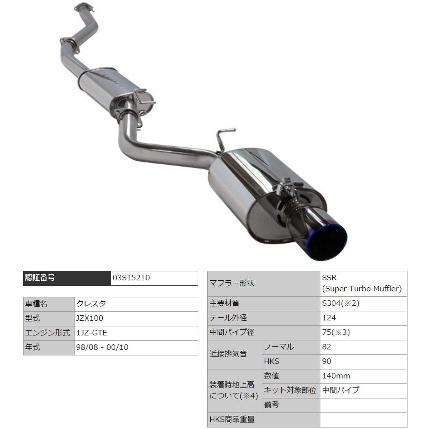 HKS（エッチケーエス） クレスタ GF-JZX100 マフラー SSR 31029-AT001