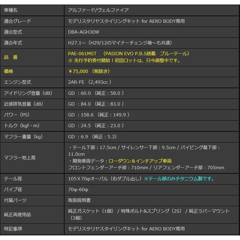 GANADOR（ガナドール） アルファード ヴェルファイア DBA-AGH30W