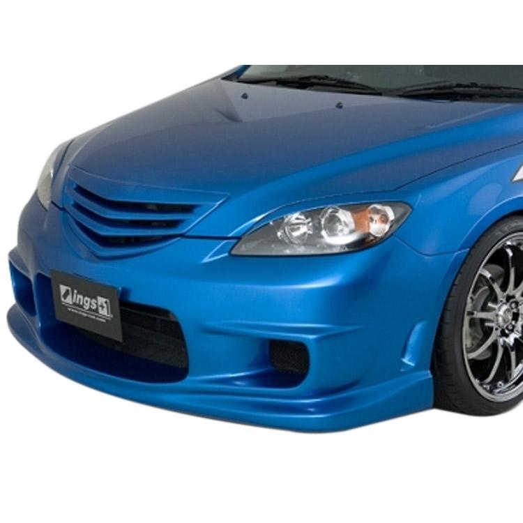 車 アクセラスポーツ 社外フロントバンパーFRP メッシュグリル付き