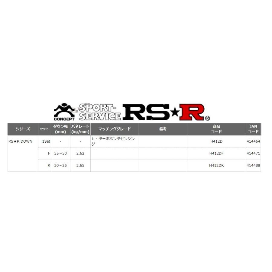 RSR N-WGNカスタム NWGN Nワゴン エヌワゴン JH3 ダウンサス