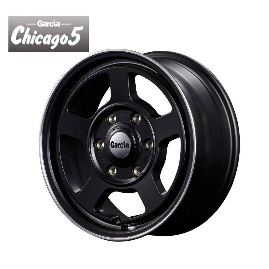 15インチ 5H139.7 6.0J-5 5穴 ガルシア シカゴ5 ホイール 1本 セミグロスブラック/ヴァーレイ+フランジポリッシュ MID GARCIA Chicago5 CH
