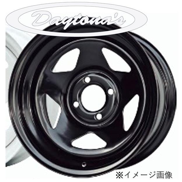 15インチ 4H100 6J+32 4穴 DAYTONA'S S/R ホイール 4本 ブラック