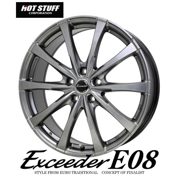 14インチ 4H100 4.5J+45 4穴 1本 エクシーダーE08 ホイール Exceeder