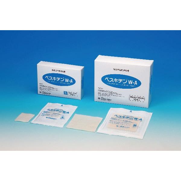 ニプロ ベスキチンW-A BC-W-A-S Sサイズ5cm&times;6cm 10枚入40808二次治癒親水性ゲル化創傷被覆,保護材 形状：綿状フリース