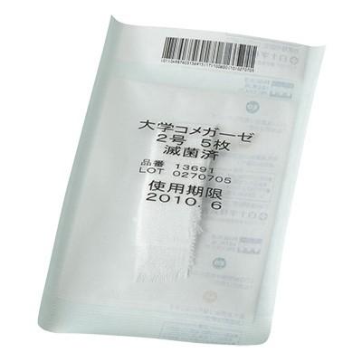 白十字　大学コメガーゼ 4号 (滅菌済) 5枚×30袋入  4cm×15cm 4折