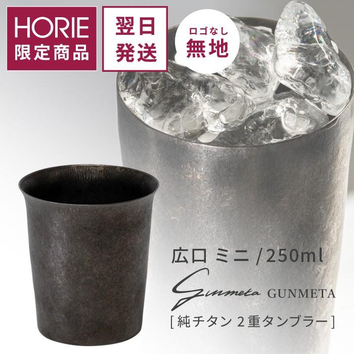 HORIE（ホリエ） 純チタン二重タンブラー ガンメタ 広口ミニ 250ml 