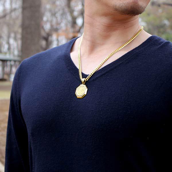 k18 花菱家紋トップペンダントネックレスk18 吉祥文様18金