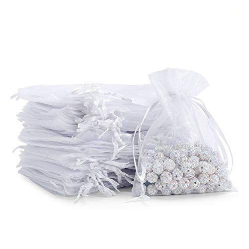 Ccinee オーガンジー巾着袋 50枚 ギフト 小物入れラッピング キャンディポーチ 10 15cm ホワイト 商品