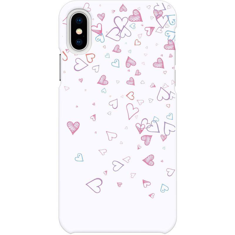 Ruuu iPhone XS Max ハード ケース スマートフォン スマホ カバー ガーリー ハート パステル ピンク 女の子 LOVE 珍しい