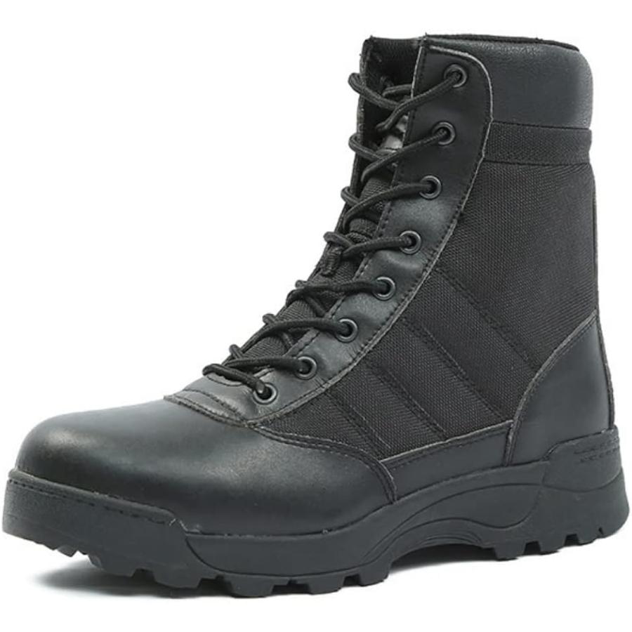 キャンプ アウトドア トレッキング シューズ 登山 サバゲー 作業靴 ミリタリーブーツ 滑り止め (ブラック 26.5 cm)
