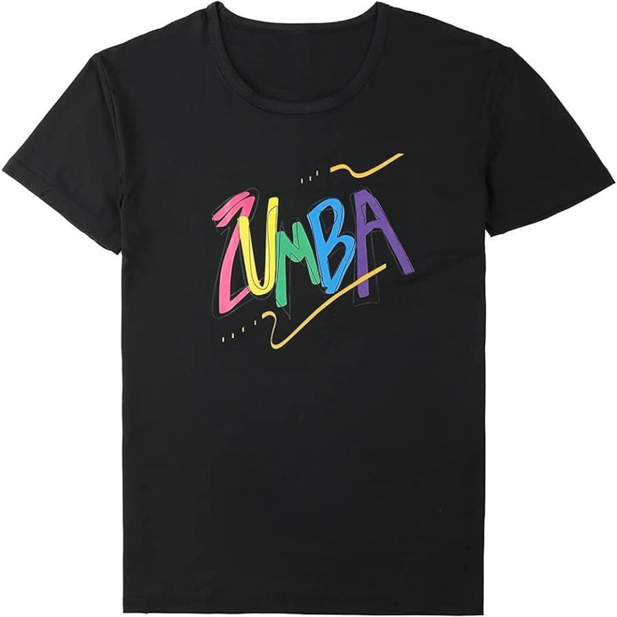フィットネスウェア ヨガ ZUMBA Tシャツ トップス ブラック 3 (ブラック 3 2XL)