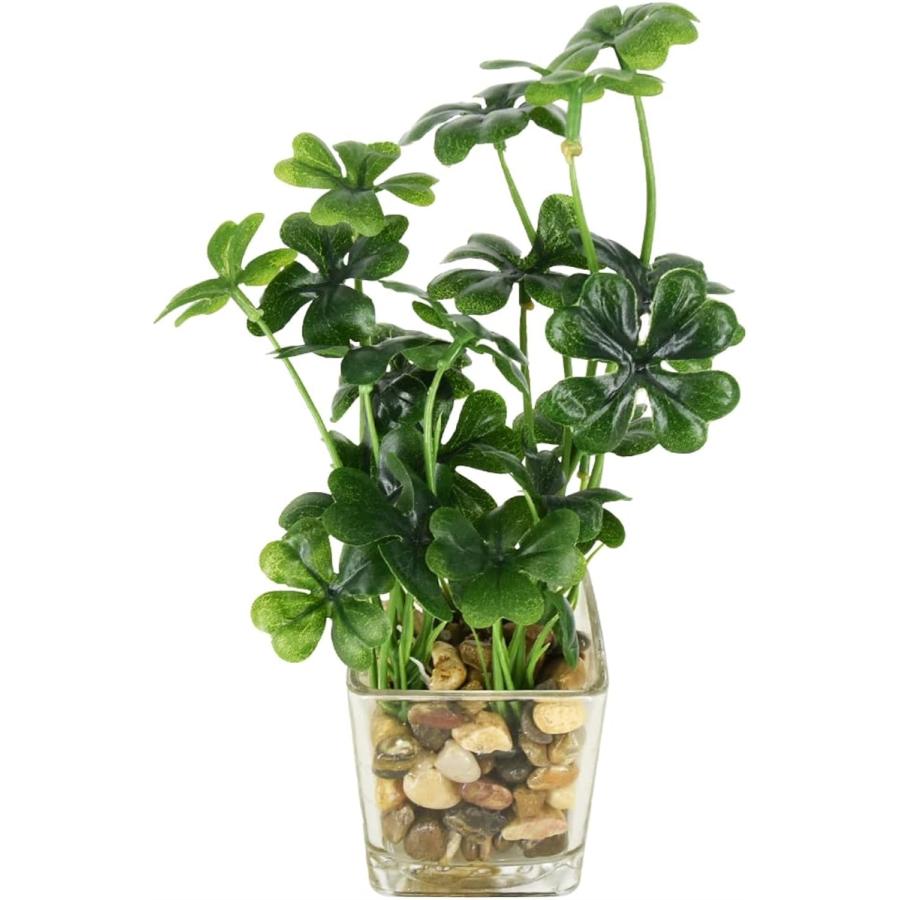 フェイクグリーン 人工観葉植物 水やり不要 オフィス 店舗 インテリア 装飾 Mdm 四つ葉のクローバー 人気特価激安