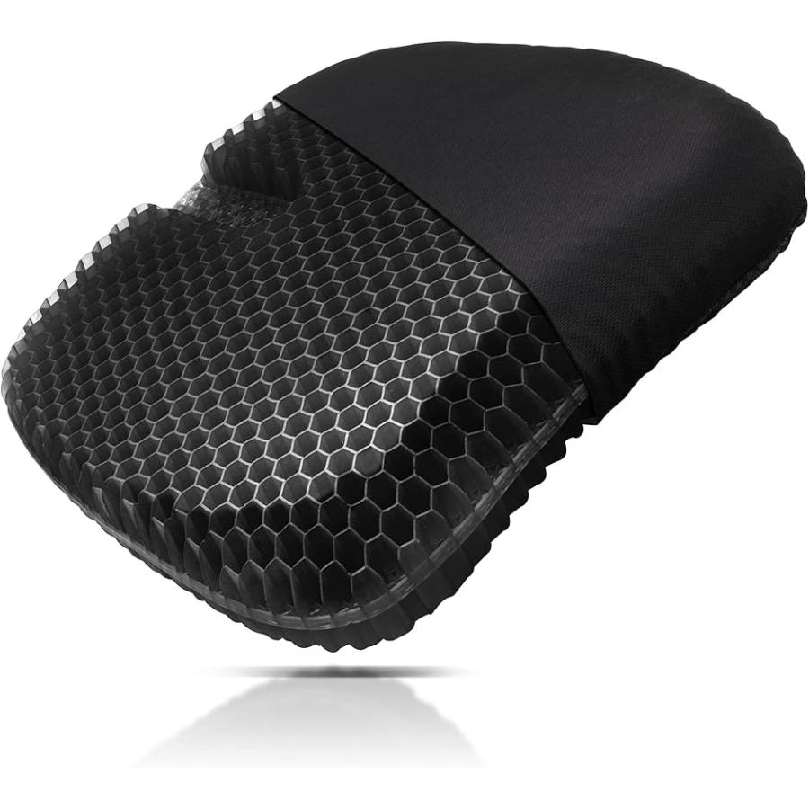 relaxheal ゲルクッション 椅子 お尻が痛くならない ジェルクッション 車 座布団 ゴム(ブラック,  45x45x6cm) の商品画像