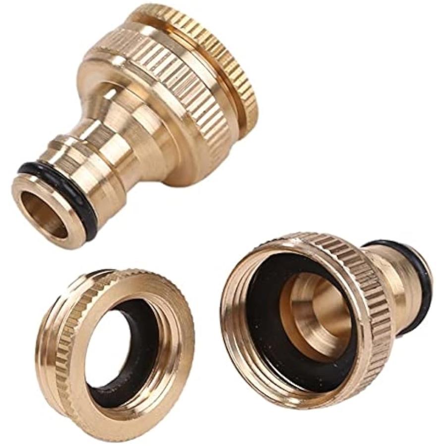 蛇口コネクター 2個セット シャワー 水道 ホース ジョイント 散水ホース 庭 アタッチメント ホースジョイント(ゴールド