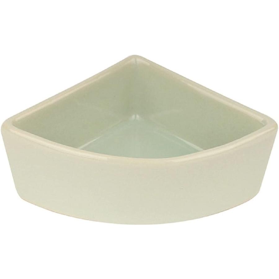 ハムスター ハリネズミ えさ皿 餌入れ 三角 モルモット ペット 小動物用 陶器 食器 フードボウル 餌やり 水やり 給水 ブルー