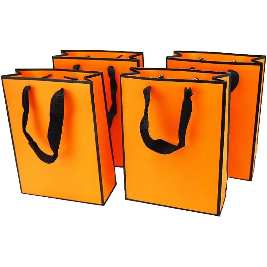 おしゃれギフトバッグ 紙袋 ショッピングバッグ 手提げ袋 厚手 高級感 全国どこでも送料無料 1 580円 ラッピング オレンジ 4枚