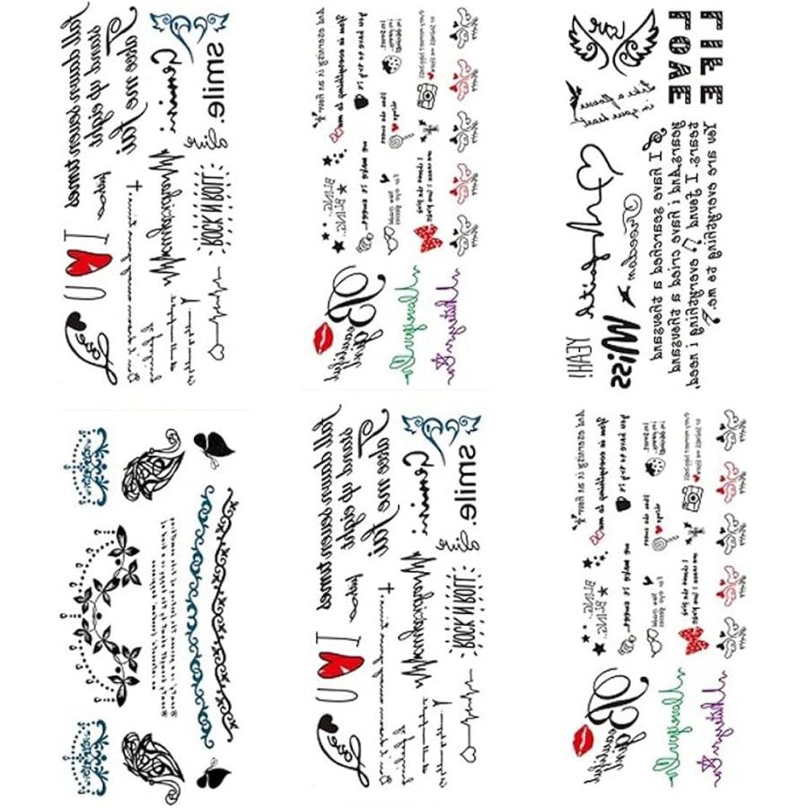 タトゥーシール 文字 英字 英語 6枚セット 4種 アルファベット 筆記体 天使 9x19cm 英字 6枚セット9x19cm スピード発送 ホリック Paypayモール店 通販 Paypayモール