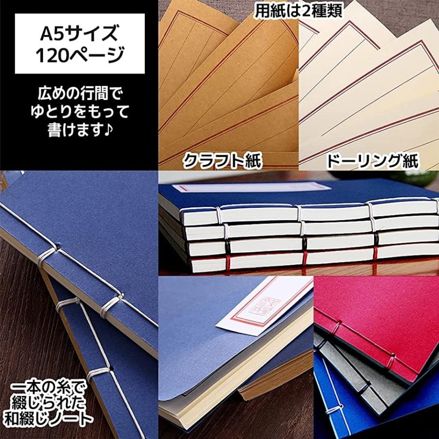 最大63 Offクーポン ノート 和綴じ本 A5 縦書き 自由帳 日記帳 俳句帳 1ページ 4冊セット クラフト紙 2 980円 Aynaelda Com