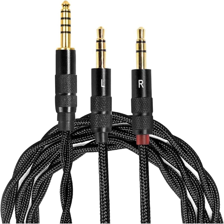 HD4 ヘッドホン交換ケーブル バランスプラグ ヘッドホンリケーブル 8芯 銀メッキ単結晶銅 5極⇔3.5mm 3極x2 MDM(4.4mm