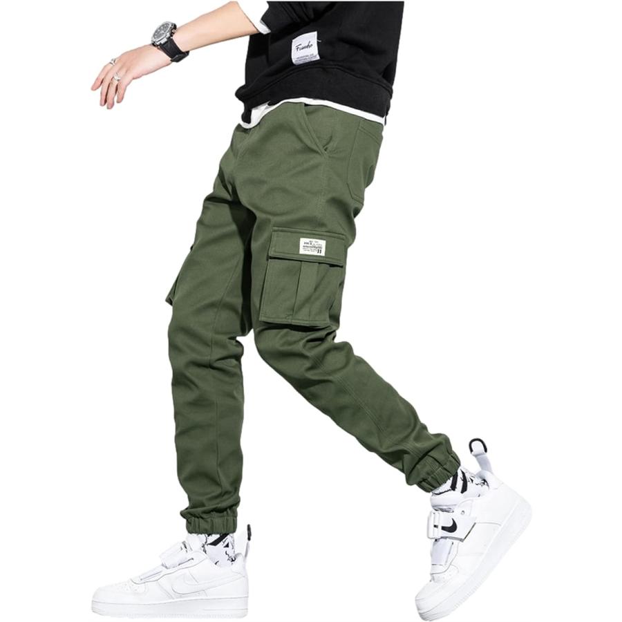 カーゴ パンツ メンズ ロング ワーク サルエル ジョガー テーパード アウトドア ズボン 登山 作業 カーキ L 楽天市場