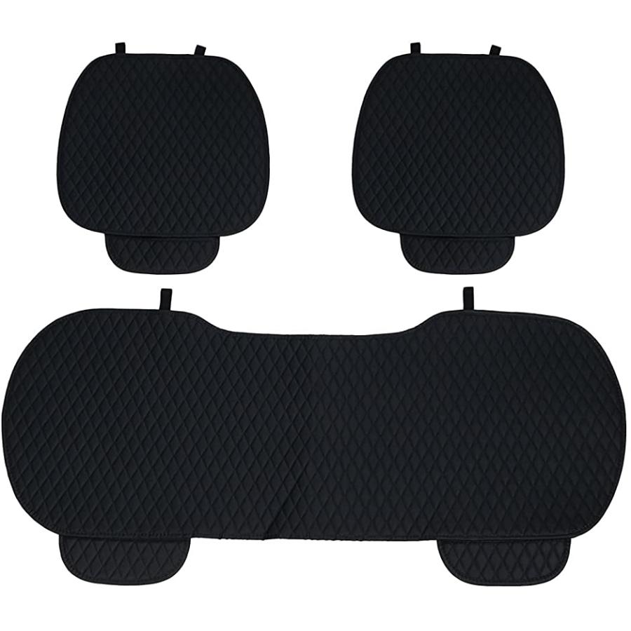 71 Off カー シート カバー セット 前座 後座 3枚セット Puレザー クッション ブラック 180円 計3枚 後部座席用1枚 車用 4 前 座席用2枚