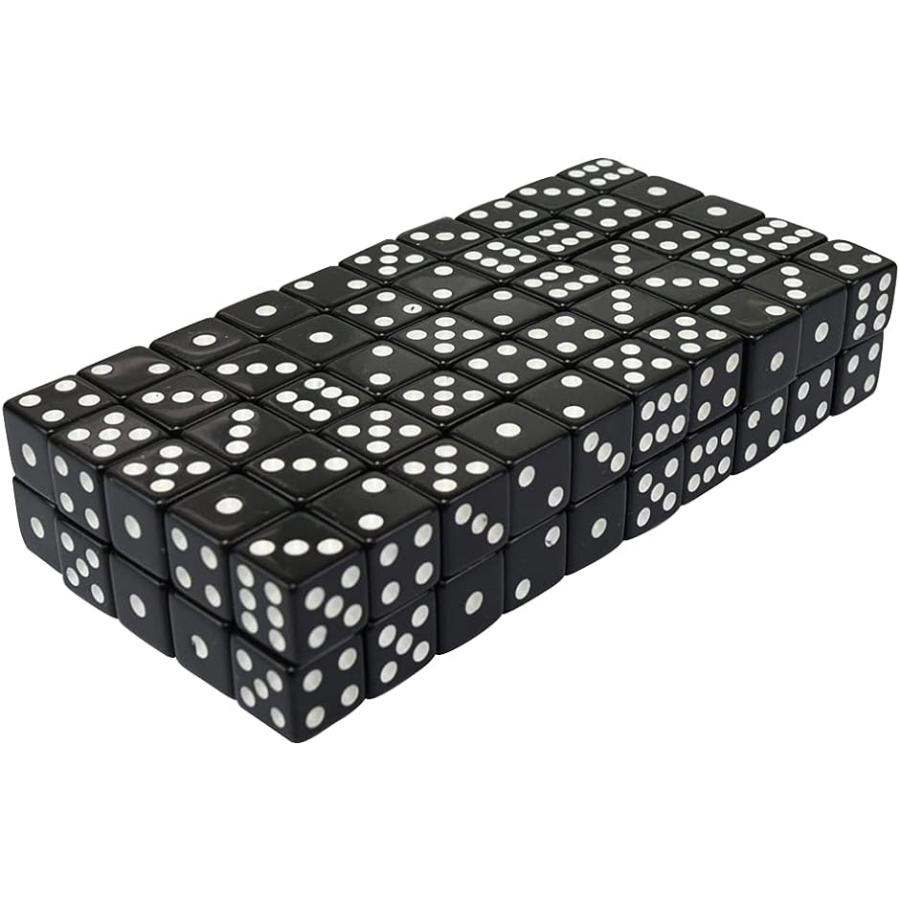 サイコロ 6面ダイス アクリル 本物新品保証 おもちゃ カジノ ボードゲーム マジック道具 100個 ブラック1 780円 15mm