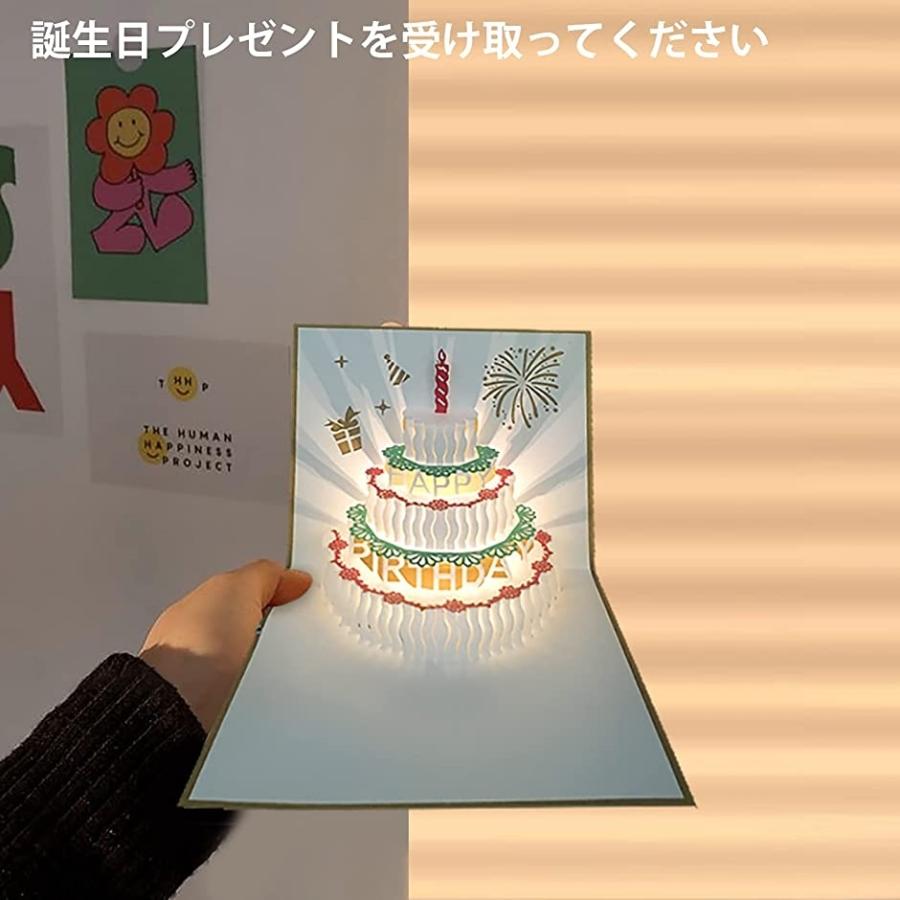 ライトアップケーキ ミニ誕生日 飛び出すメッセージカード 手紙 寄せ書き アイデア 組立不要 立体制作 スピード発送 ホリック Paypayモール店 通販 Paypayモール