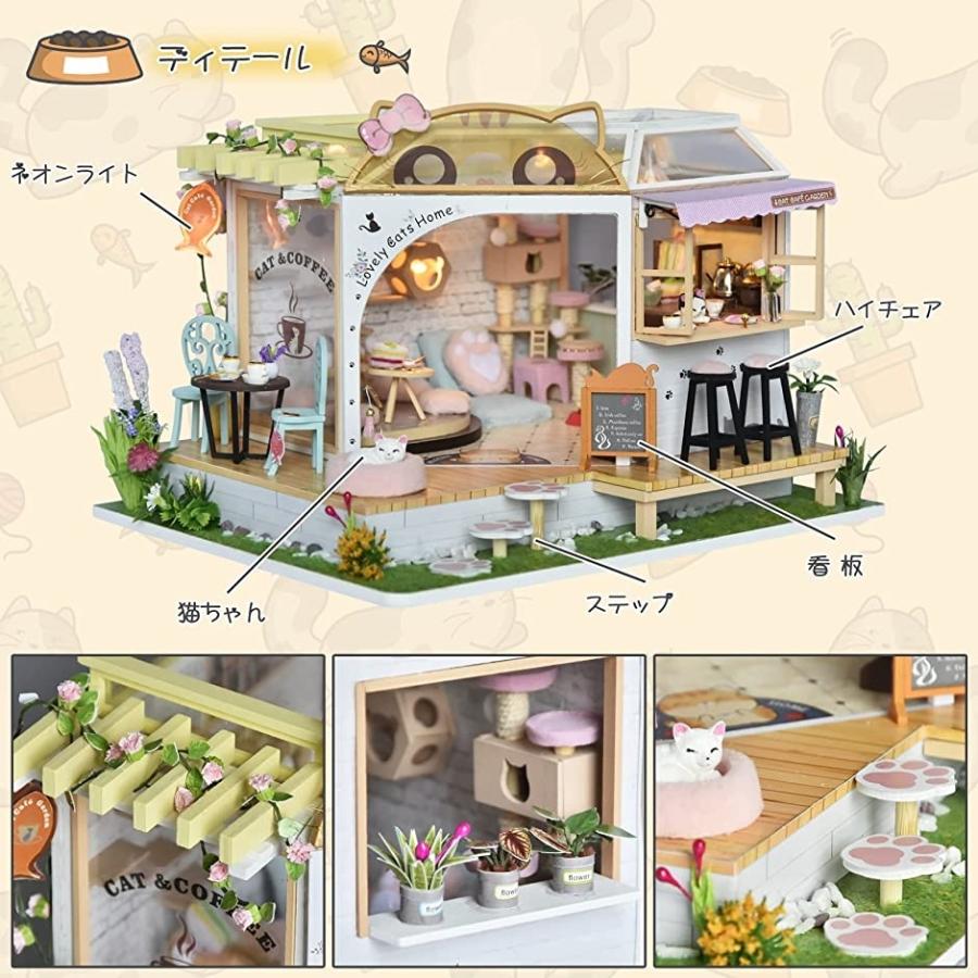 気質アップ Yahoo ランキング1位入賞 ミニチュア 3dパズル Diyドールハウス 手作りキット 面白いプレゼント Mdm 猫カフェ 3 780円 Aynaelda Com