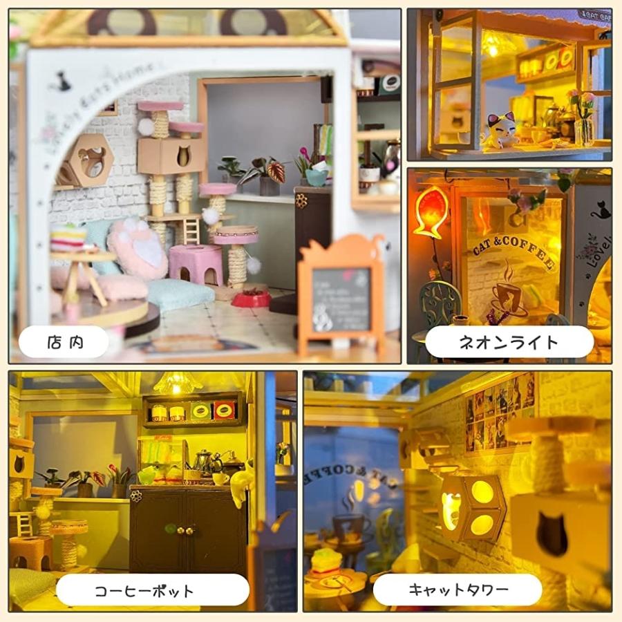 気質アップ Yahoo ランキング1位入賞 ミニチュア 3dパズル Diyドールハウス 手作りキット 面白いプレゼント Mdm 猫カフェ 3 780円 Aynaelda Com