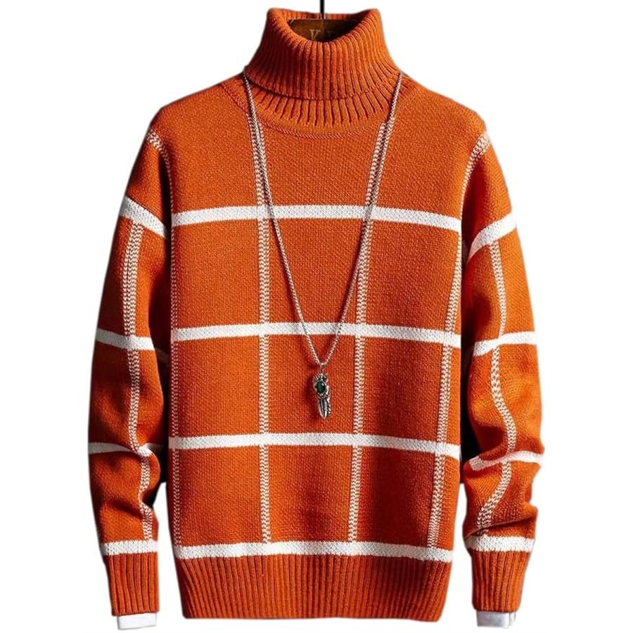 アスペルシオ タートルネック チェック柄 ニットセーター 長袖 トップス メンズ オレンジ ハピーオレンジ M 2b4dts92yi スピード発送 ホリック 通販 Yahoo ショッピング