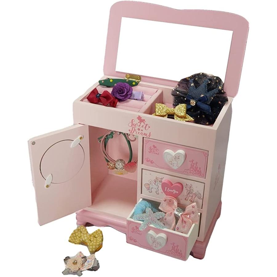 木製 子供用 アクセサリー ケース ジュエリー ボックス 女の子 鏡付き おもちゃ 宝石箱 収納 宝物 ユニコーン 大 アクセサリー付 ホリック Paypayモール店 通販 Paypayモール