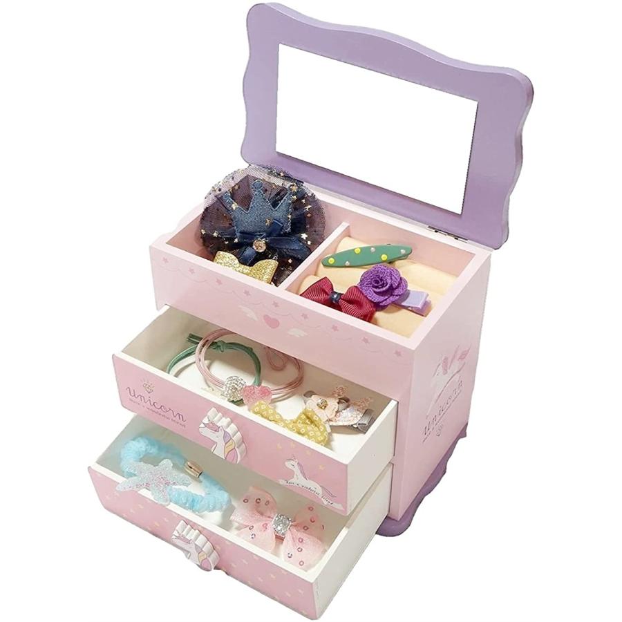 木製 子供用 アクセサリー ケース ジュエリー ボックス 女の子 鏡付き おもちゃ 宝石箱 収納 宝物 ユニコーン 中 アクセサリー付 ホリック Paypayモール店 通販 Paypayモール