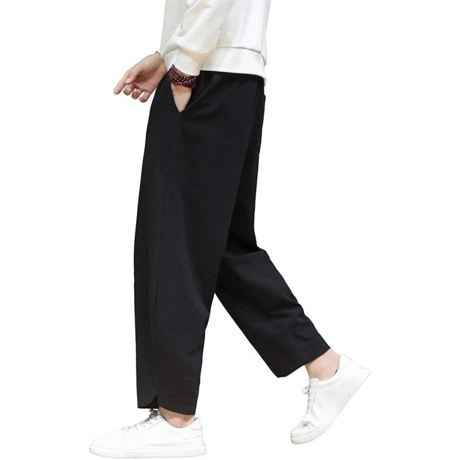 ズボン メンズ サルエルパンツ 無地 ワイドパンツ 夏用 ボトムス ずぼん 涼しい アンクルパンツ 9分丈 Mdm 178 ブラック Xl ホリック Paypayモール店 通販 Paypayモール